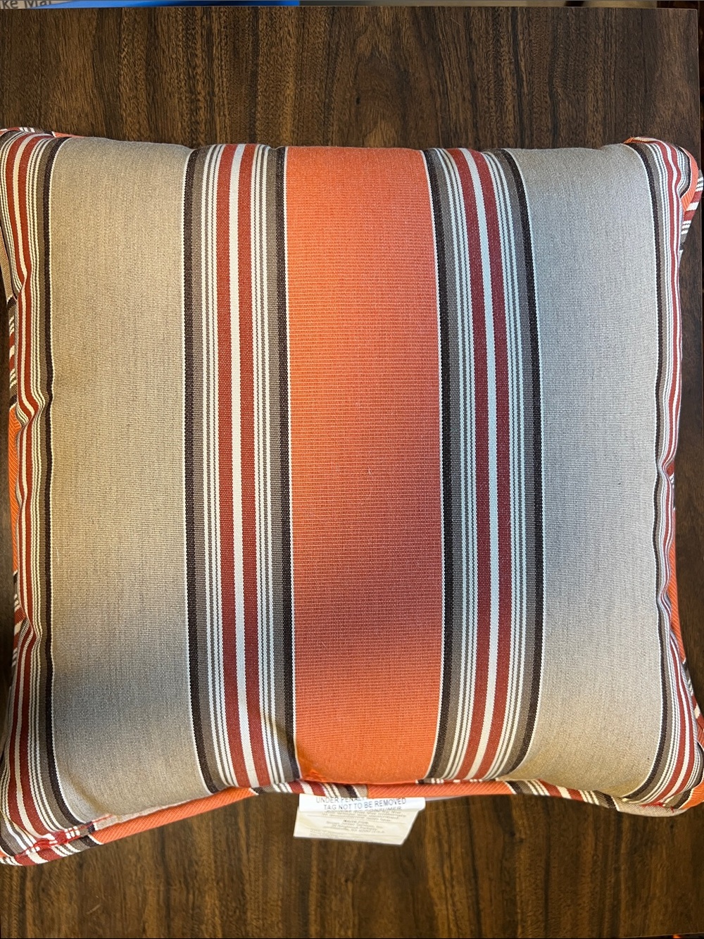 Striped Sunbrella Accent Pillow in Orange and Cream - Jordan manufacturer